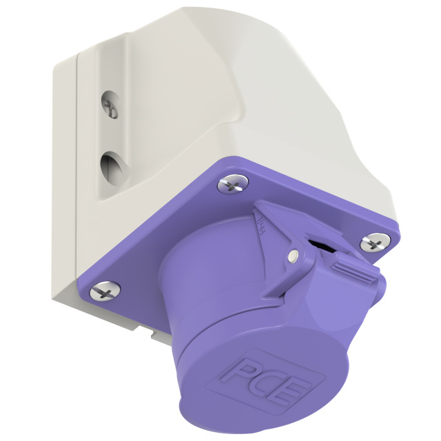 PCE Extra Low Voltage Wall Socket 32A 2P 24V IP44  (Purple) 172v
