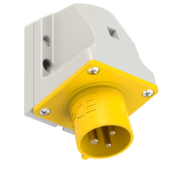 PCE Wall Mount Appliance Inlet 16A 2P+E 110V IP44 513-4