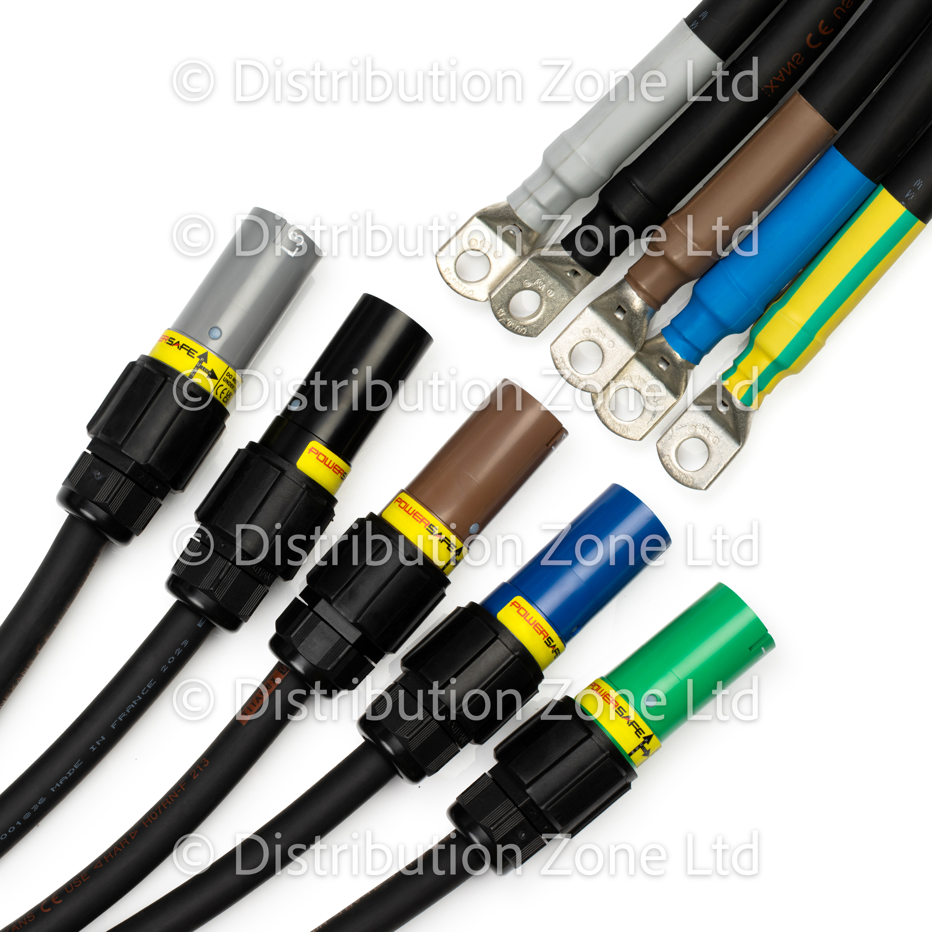 Powerlock Lug-to-Source Lineax H07RN-F Cable 1 Metre 120mm² Generator Tails Full Set