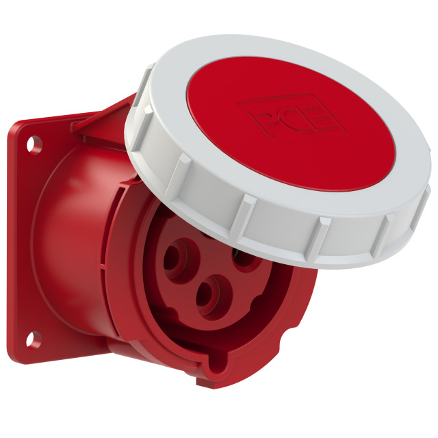 PCE Container Reefer Flanged Straight Socket 32A 3P+E 3h 440V IP67