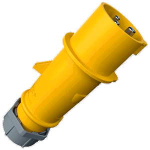 15 Metre H07RN-F 2.5mm² Rubber Cable with 16A 2P+E 110V Plug & Connector IP44 Nexans Lineax