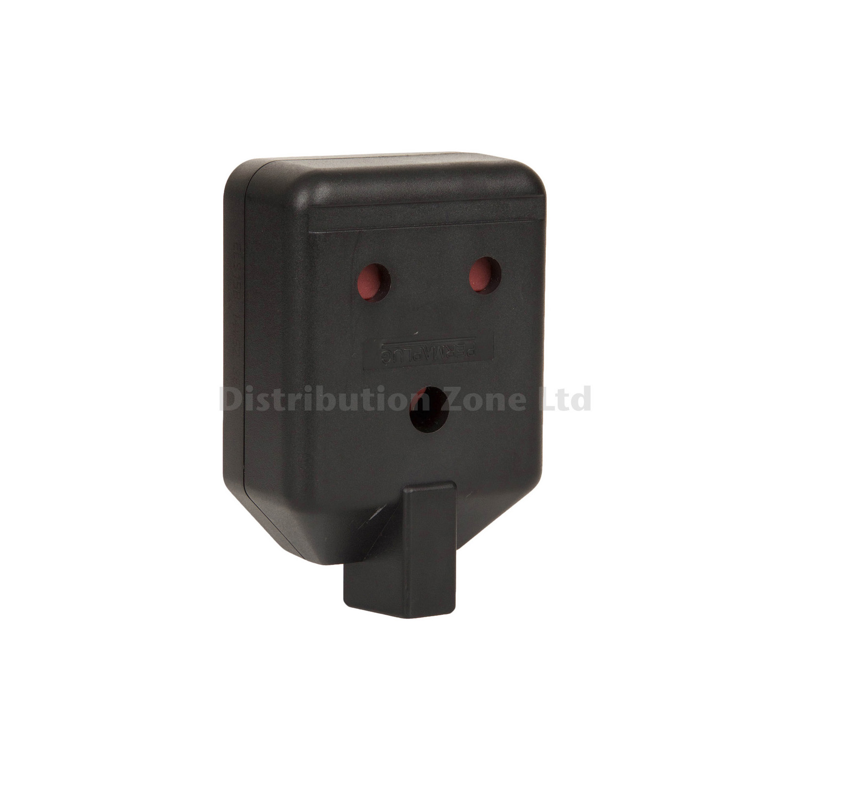 Masterplug Permaplug Black Heavy Duty 15 Amp Round Pin Rubber Trailing Socket ELS15B-01