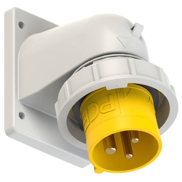 PCE Angled Mount Appliance Inlet 16A 2P+E 110V IP67 777132-4