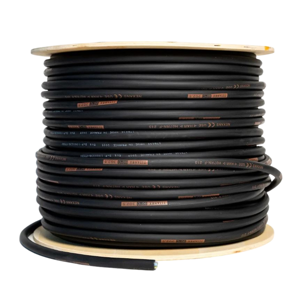 6mm² H07RN-F  Rubber 3 Core Cable x 50 Mtr (Nexans)