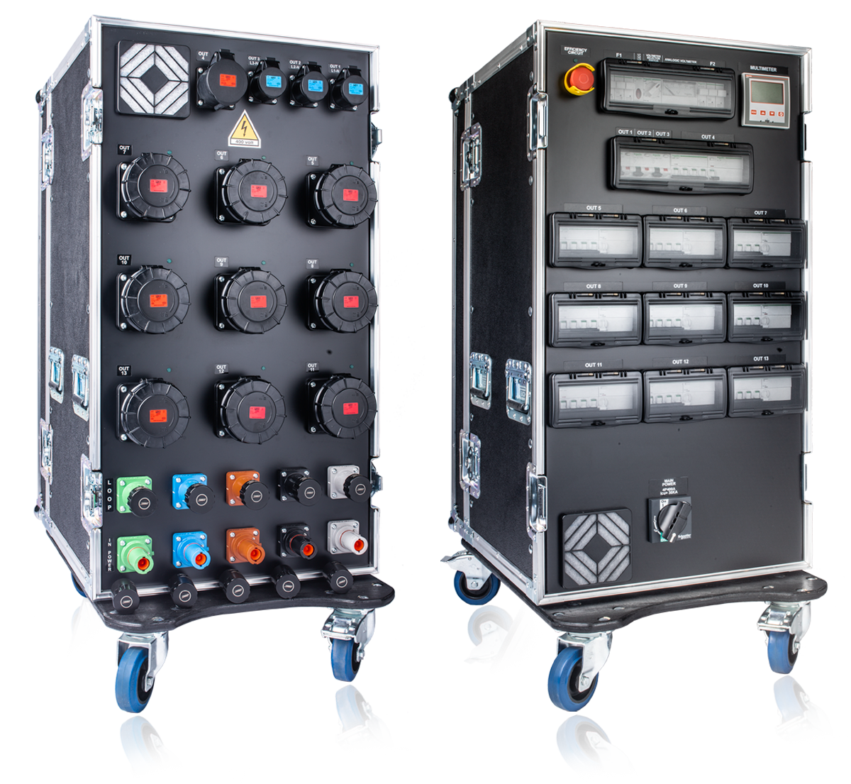 PowerBOX 400Amp 3pH+N+E 400V 19” Rack Touring Case 4 x 125A + 2 x 63A 5p 6h 400V IP67