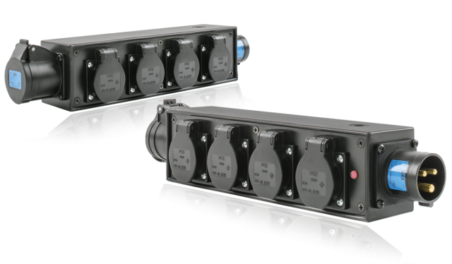 PowerBox S-BOX 16A 1pH+N+E 230V “BRICK-P” Series 6 x Schuko EU Sockets (Loop Through)