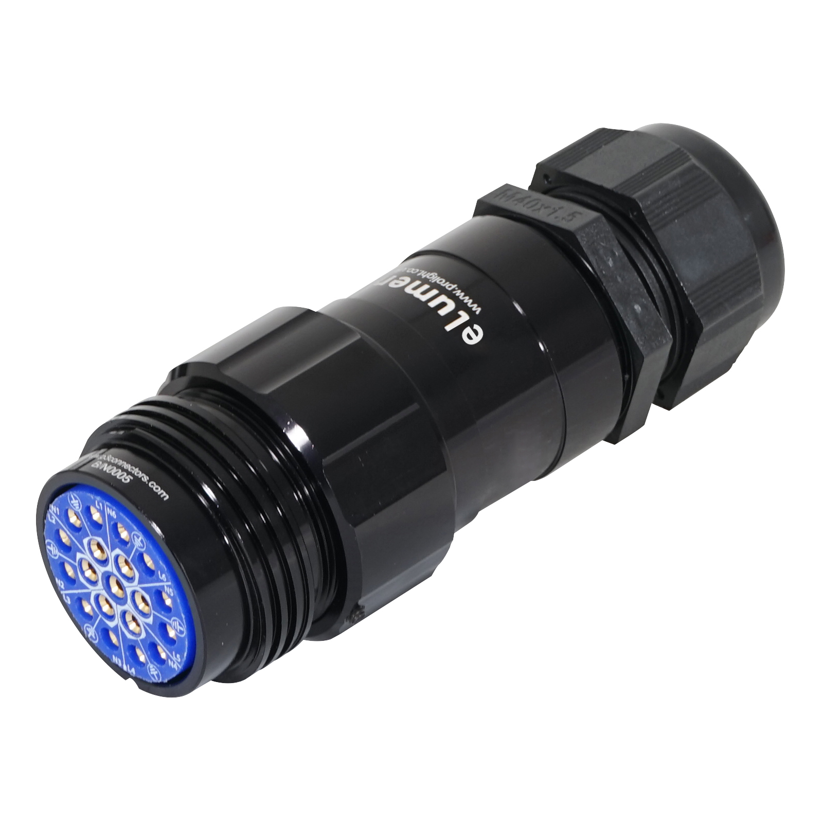 Showsafe Socapex 19-Pin Inline Female Socket 22-32mm² Solder Termination