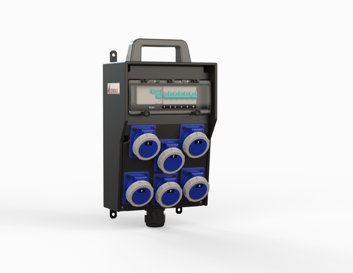 Wall mounting Series DELTA butyl rubber IP65 6 x  16A 230V 1pH+N+E IP67