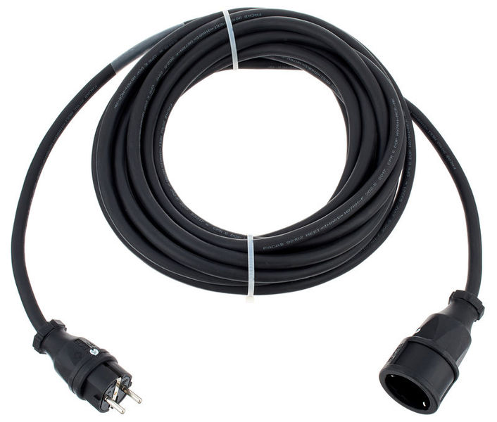 Schuko Plug to EU Schuko Socket IP44 10 Metre Rubber Ext Lead