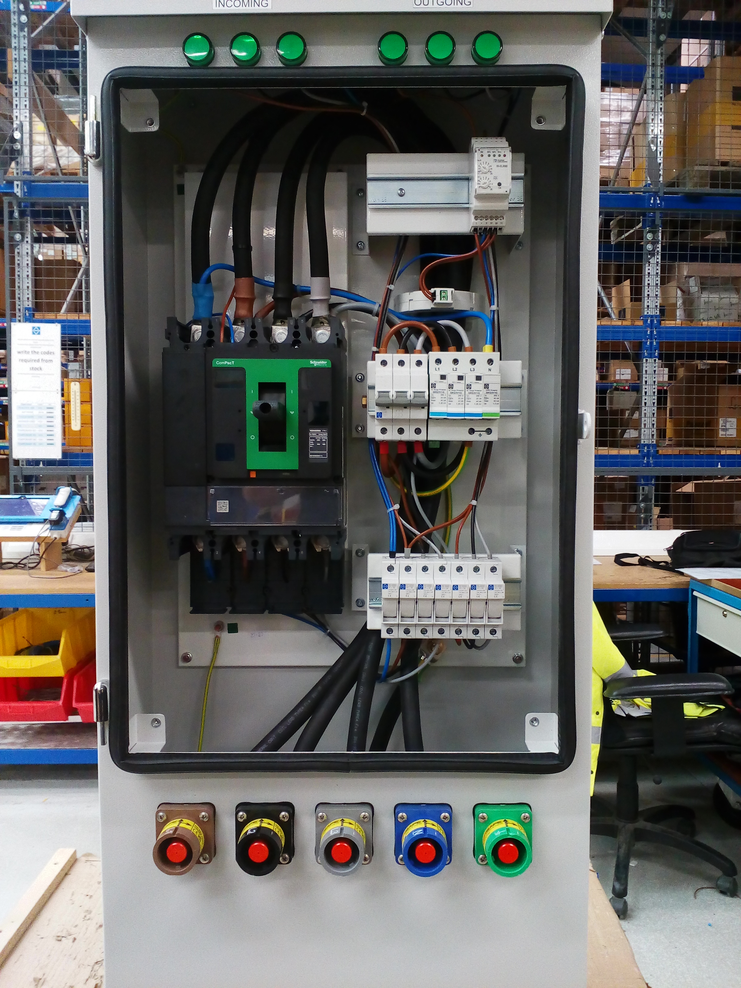 Powerlock Wall Box Panel Source L1 L2 L3 N-Blue E-Green with Earth Leakage Protection 250A