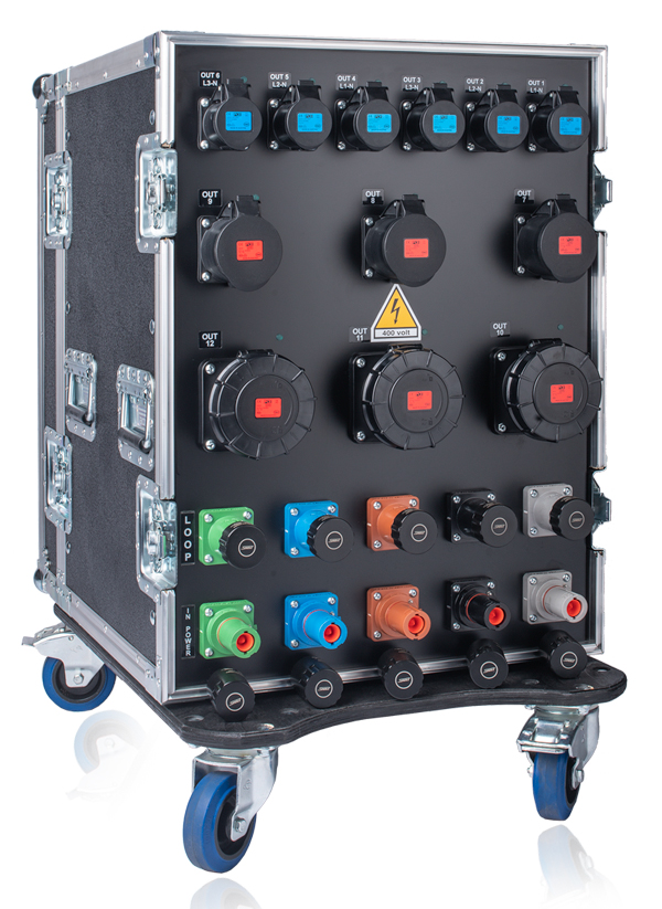 PowerBOX 400Amp 3pH+N+E 400V 19” Rack Touring Case 4 x 125A + 2 x 63A 5p 6h 400V IP67