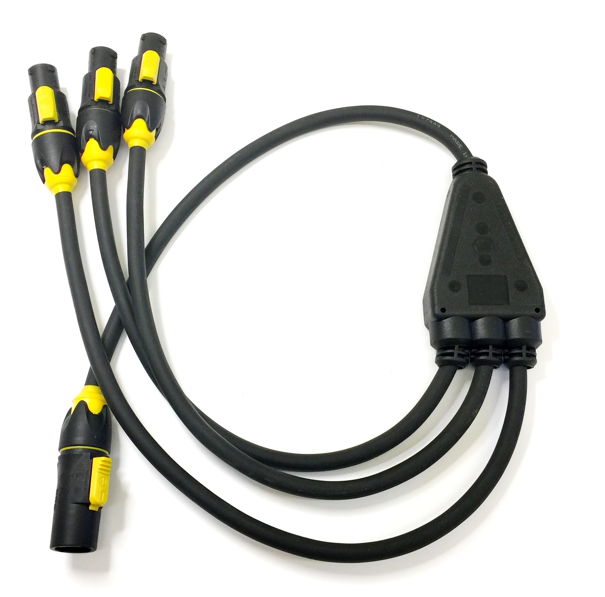 PowerCON True 1 TOP Heavy Duty  Rubber Tri- Splitter Cable Black H07RN-F 3G 2.5 mm² ( All Black )