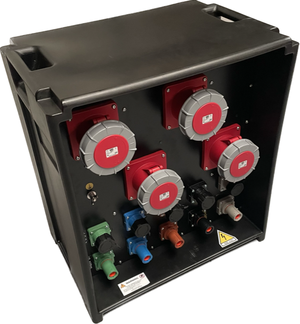 PowerBOX 400Amp 3pH+N+E 400V IP67 2 x 125A + 3 x 63A 3pH+N+E 400V IP67 5 x MCB + Earth leakage