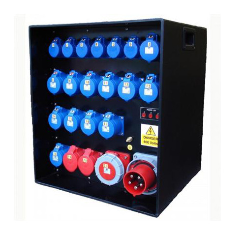 Event Power Distro Box 125A 3pH+N+E  400V 12 x 32 +1 x 63A 3pH+N+E 400V MCB + RCBO's