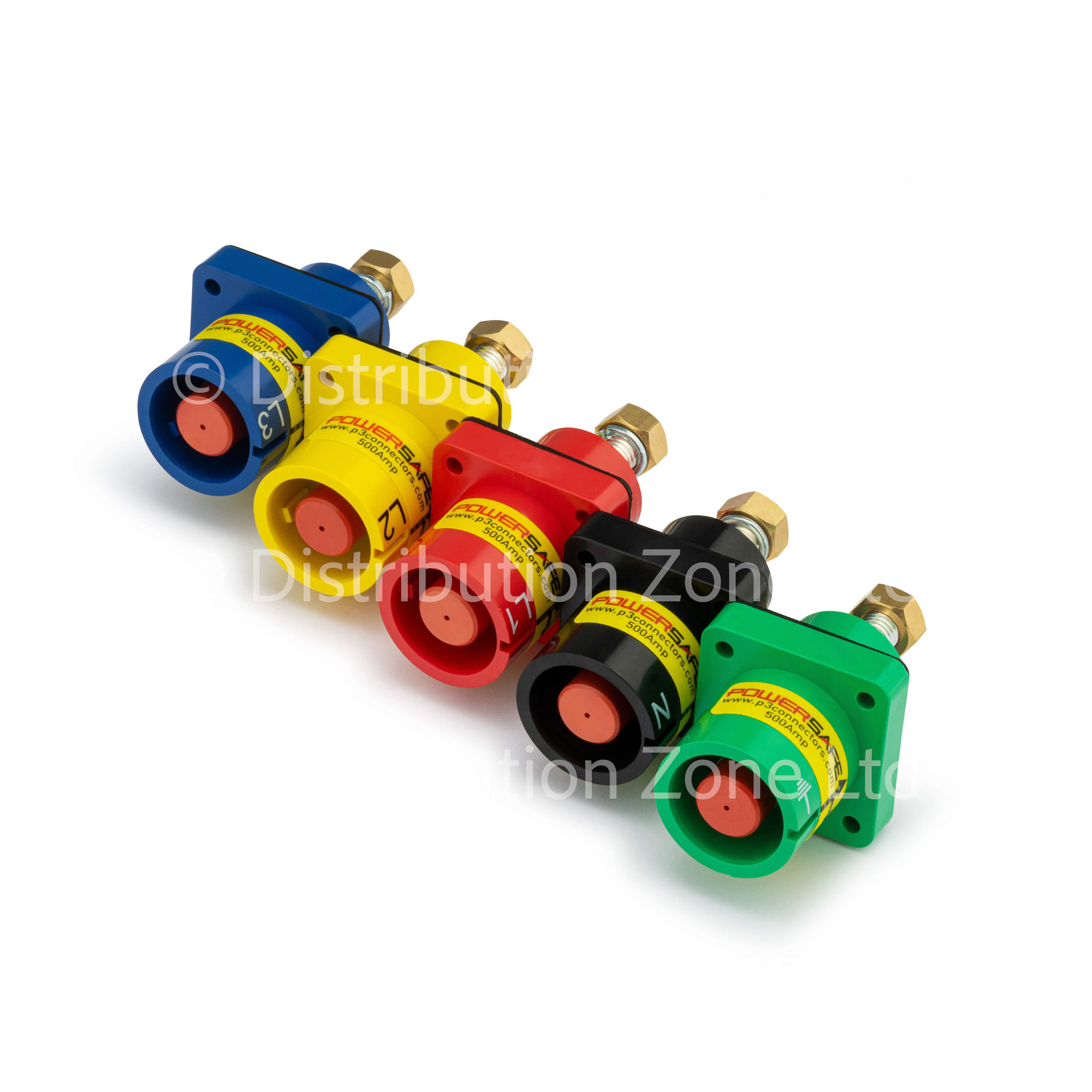 Powersafe Powerlock  Full Set of 5 x 500 Amp Panel Mount Source Connectors T5 (Old UK)