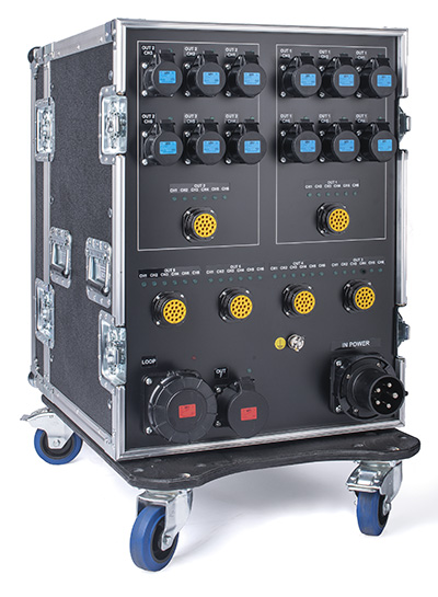 PowerBOX 63Amp 3pH+N+E 400V “CASE RACK 19” 15U 4 x Socapex 19 Pin Panel Sockets