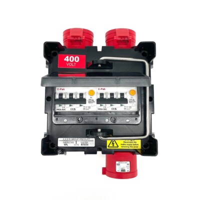 PCE IMST Distro Box 32A 3pH+N+E 400V to 2 x 16A 3pH+N+E 400V IP44 2 x MCB