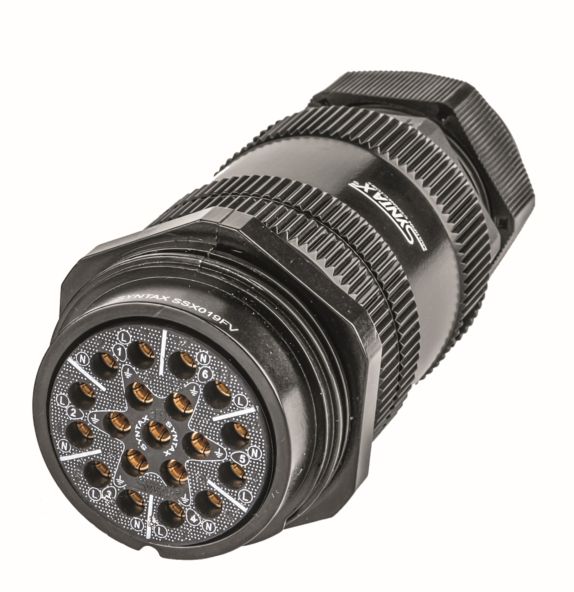Socapex 19 Pin Female Inline Connector Silver Pins (Pre-installed) M40 19/28mm² Solder