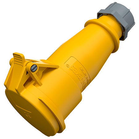 15 Metre H07RN-F 2.5mm² Rubber Cable with 16A 2P+E 110V Plug & Connector IP44 Nexans Lineax