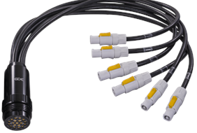 SYNTAX® SSX Socapex Spider Splitter 19 Pin Female to 6 x PowerCON 20A Grey (Fan-In)