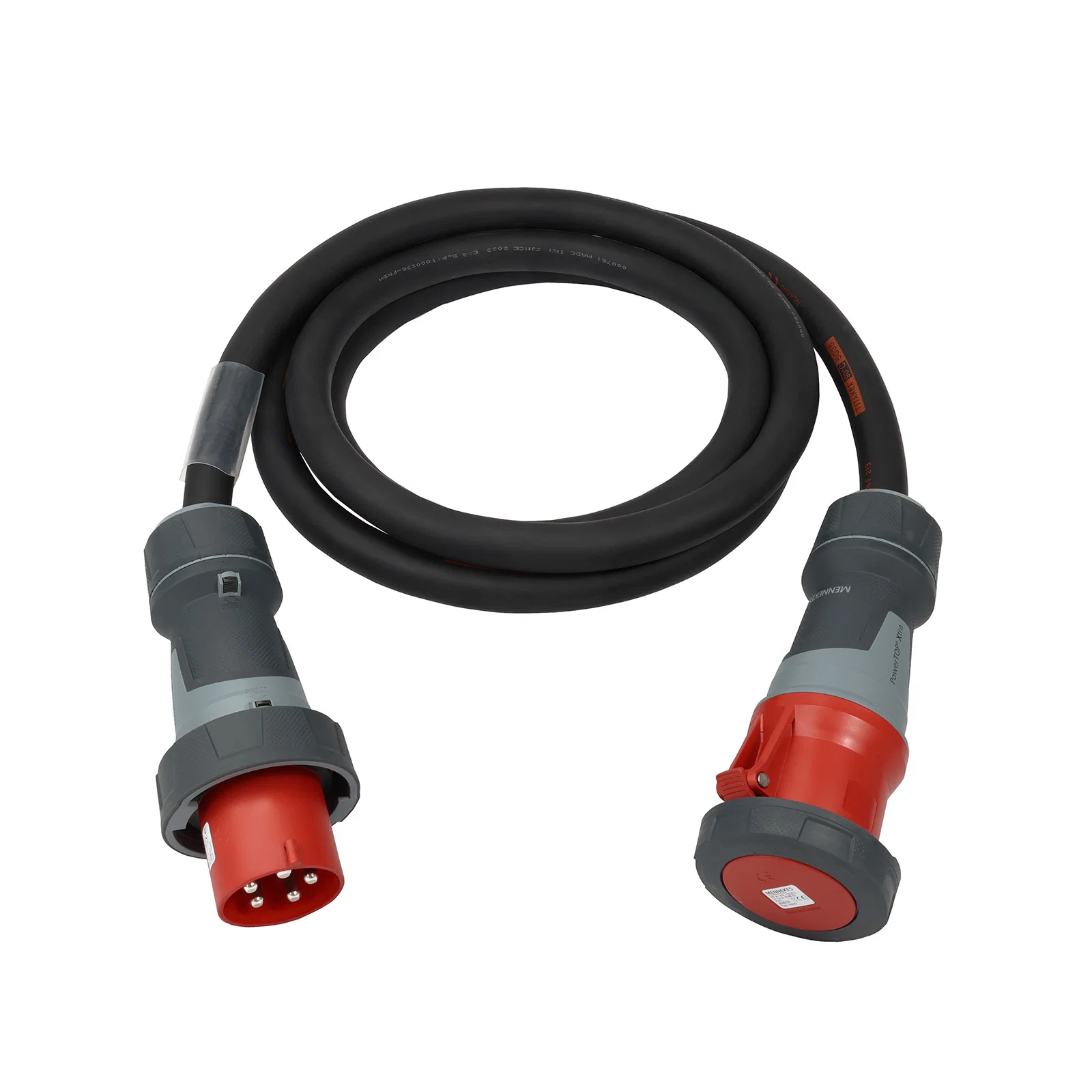 20 Metre H07RN-F 35mm² Rubber Cable with Mennekes 125A 3P+N+E 400V Plug & Connector IP67