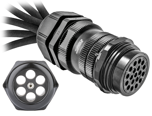 SYNTAX Socapex Spider Splitters 19-Pin Male Connector Silver Pins for 6 x  2.5mm² cable