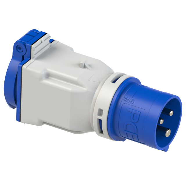 16A 2P+E 230V Commando Plug to EU Schuko Moulded Socket IP44 French/Belgian 9433101