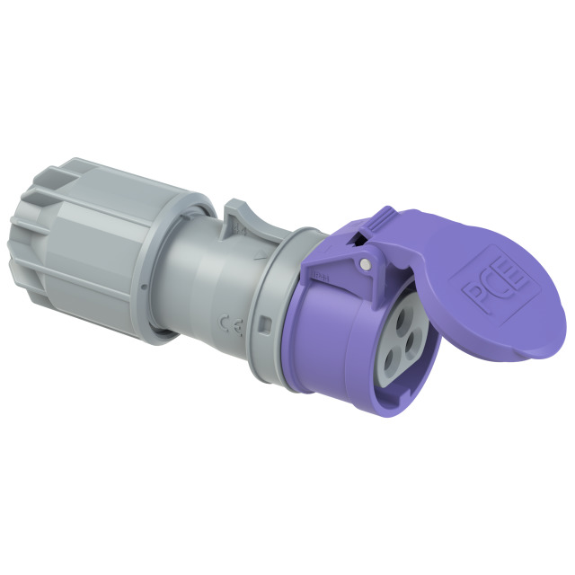 PCE Extra Low Voltage Straight Socket 16A 24V 3P IP44 (Purple) 263v