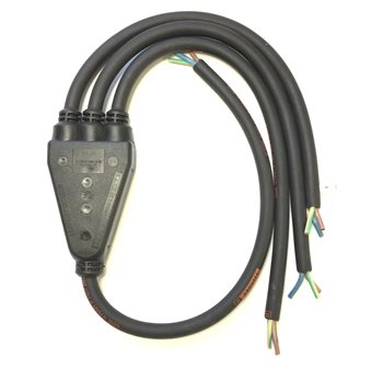 Heavy Duty Tri-Splitter (3 Way) Rubber Cable  2.5mm² 3Core H07RN-F Cable ( Black ) Bare Ends