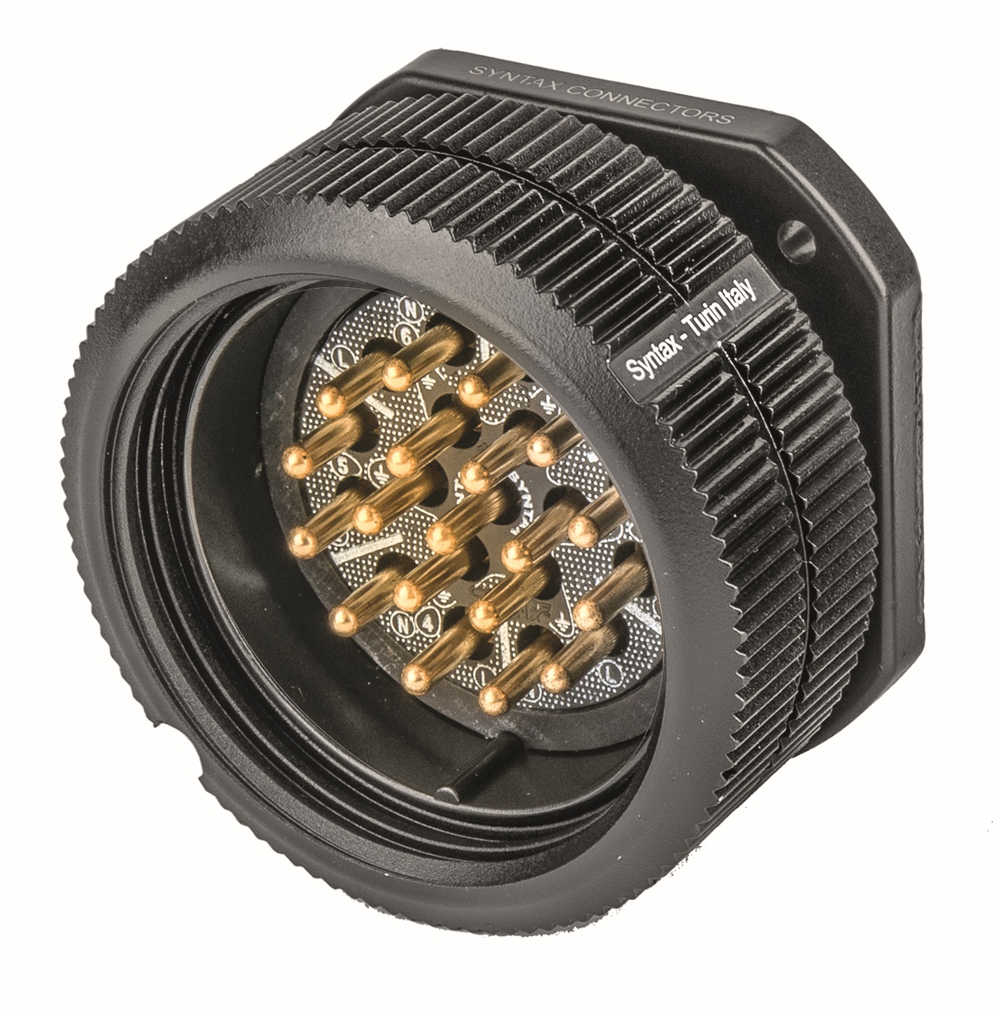 Socapex 19 Pin Panel Mount Male Connector Silver Pins (Pre-installed)