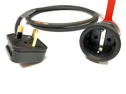 13A 2P+E UK Standard Plug to Solid Rubber German Austrian Standard Socket IP54 2521-sr