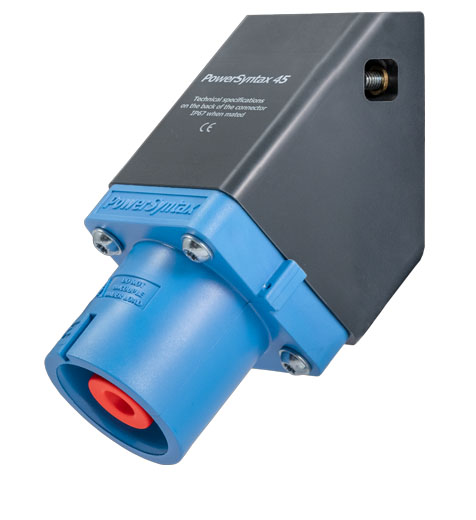 PowerSyntax Chain Pilot Panel Source Angled M12 threaded Hole SPX 45° 480A Neutral Blue T5