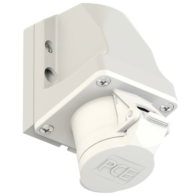 PCE Extra Low Voltage Wall Socket 16A 3P 24 / 42V IP44 White DC 183-10v