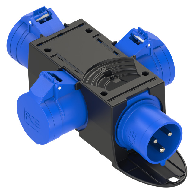 PCE Distribution Box St. Anton 32A 2P+E 230V to 3 x 32A 2P+E 230V IP44 Sockets 9437400