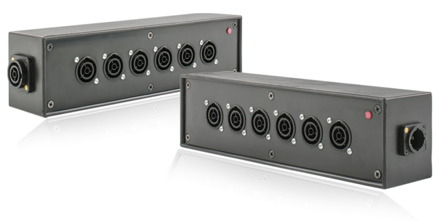 PowerBOX Rubber PowerCON TRUE 1 TOP Splitter to 5 x PowerCON True Plus Loop Through