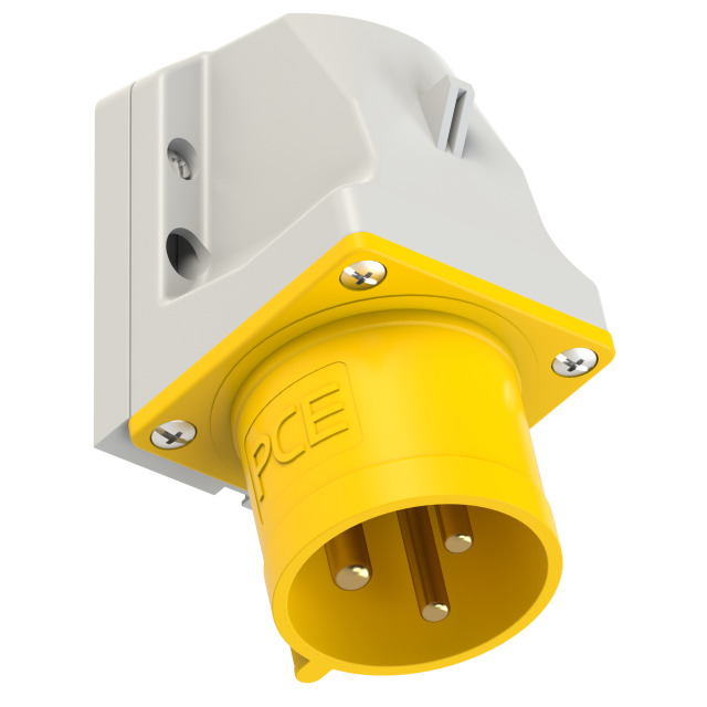 PCE Wall Mount Appliance Inlet 32A 110V 2P+E  IP44 523-4