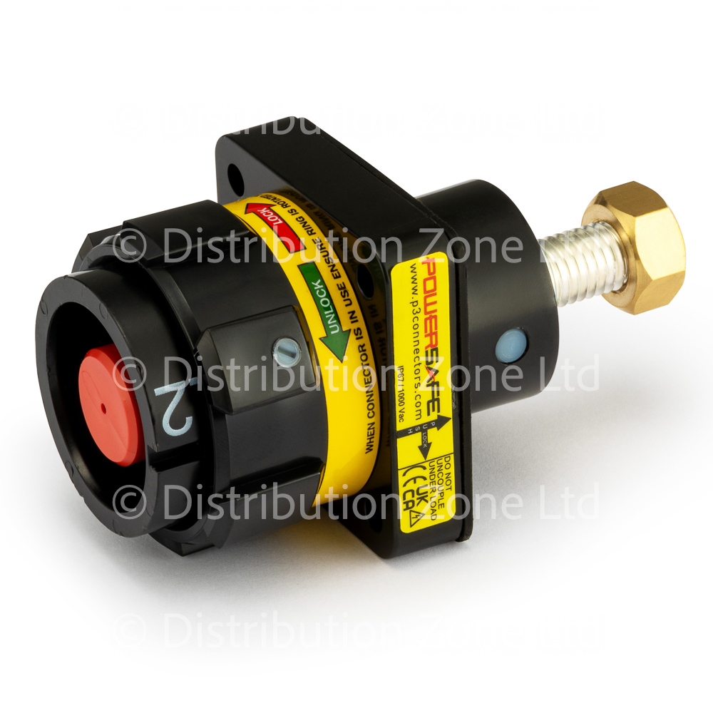Powersafe Powerlock Rotalock 500Amp Panel Mount Source Connector Black L2 T5