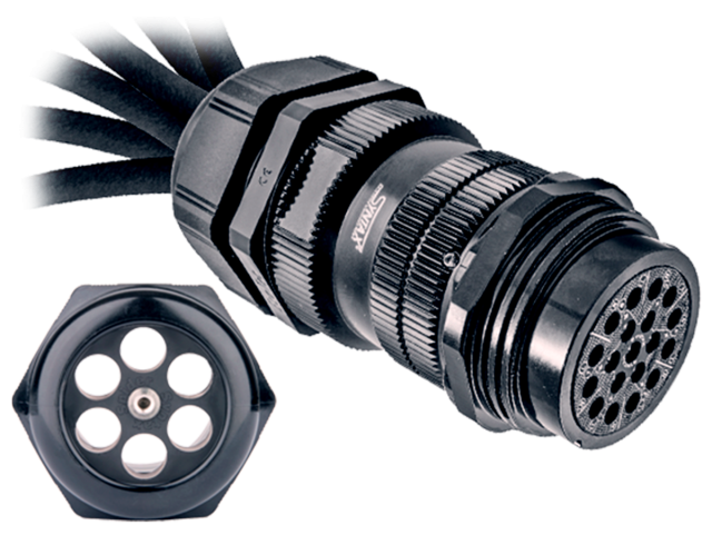 Socapex Spider Splitters 19-Pin Female Connector Silver Pins for 6 x 2.5mm² cable