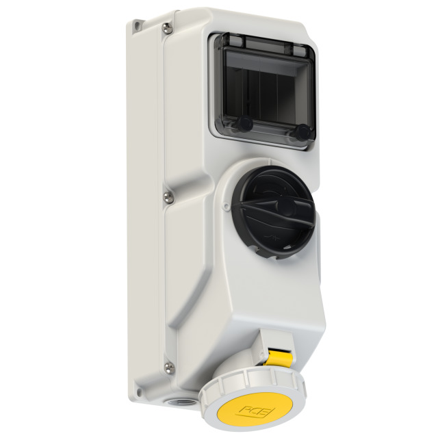 PCE Switched Interlocked Socket 32A 2P+E 110V IP67 76232-4