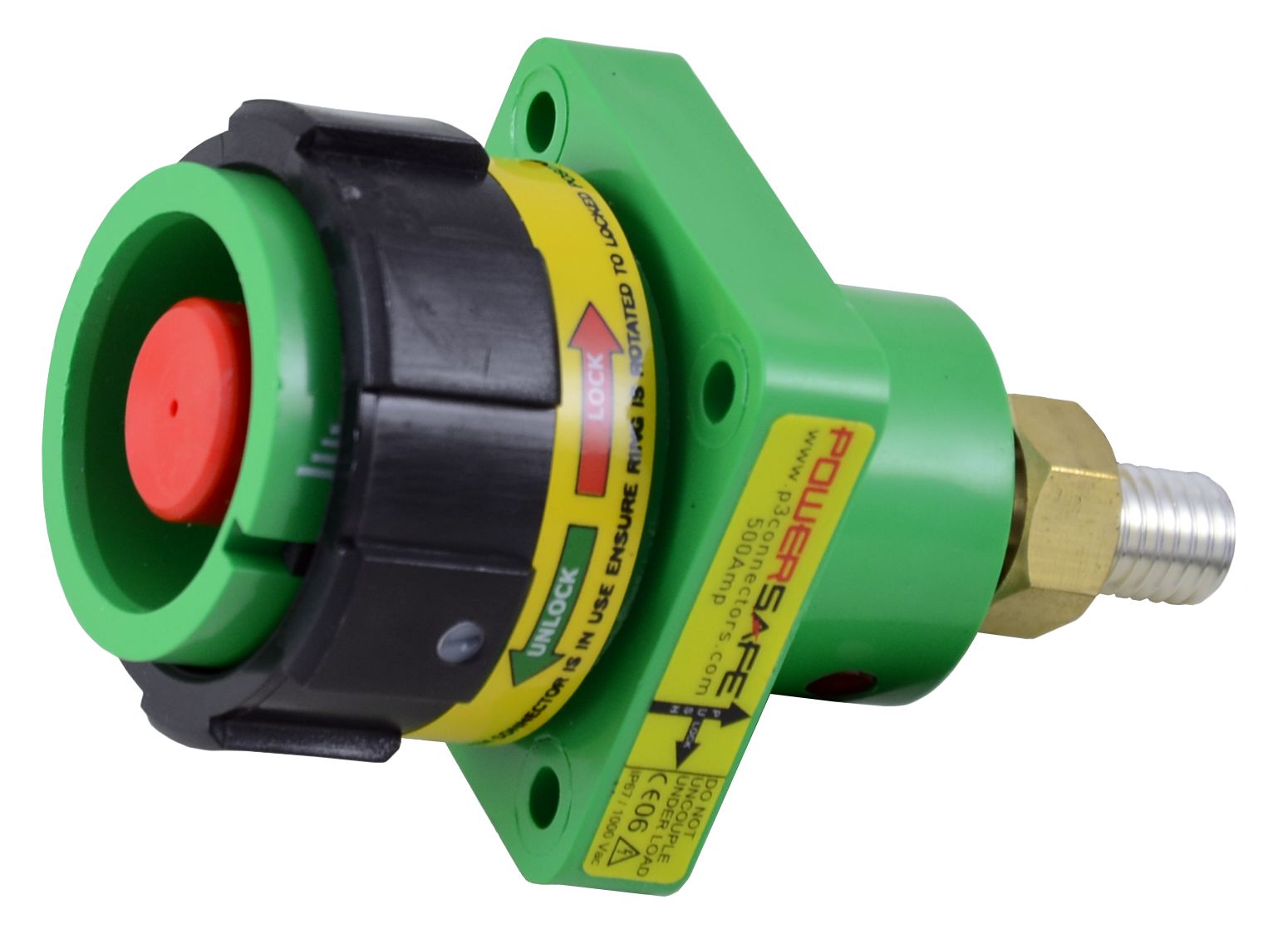 Powersafe Powerlock Rotalock 500Amp Panel Mount Source Connector Green Earth T5