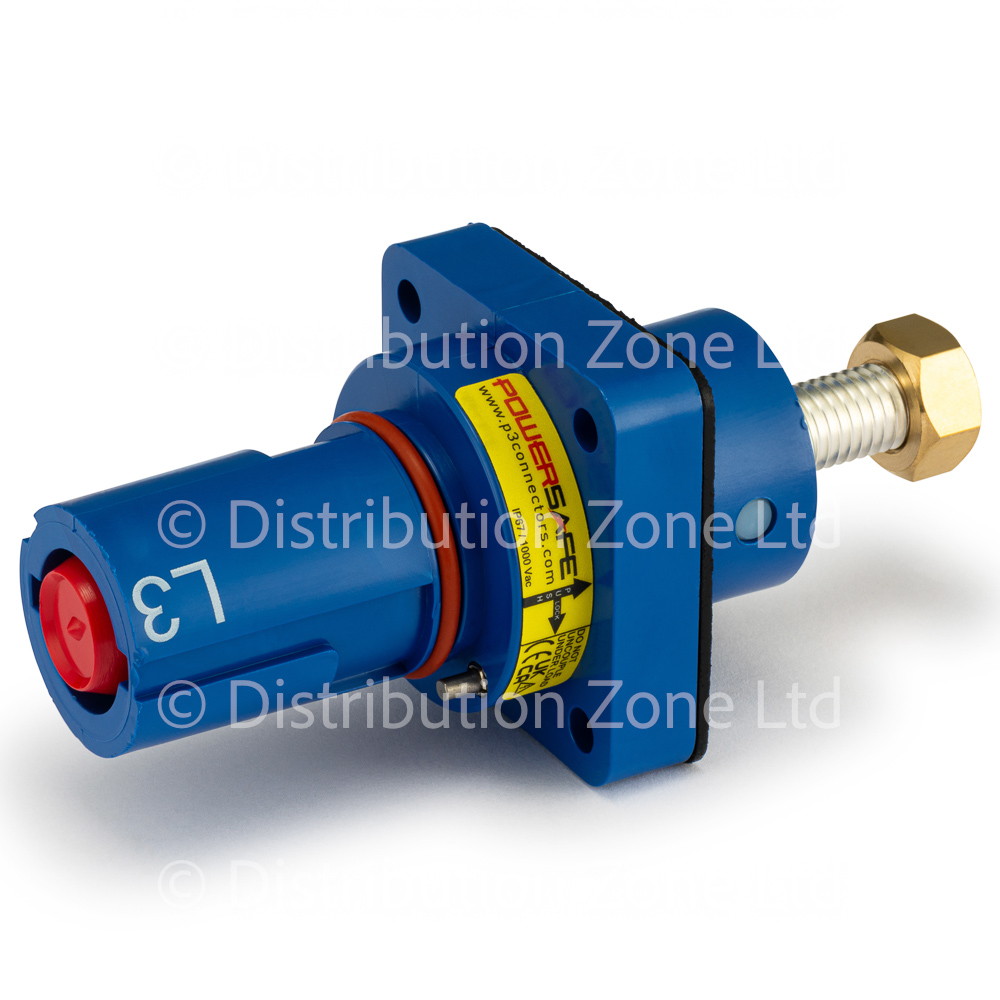 Powersafe Powerlock 800Amp Panel Mount Drain Connector Blue L3 T8 Old UK + Australia