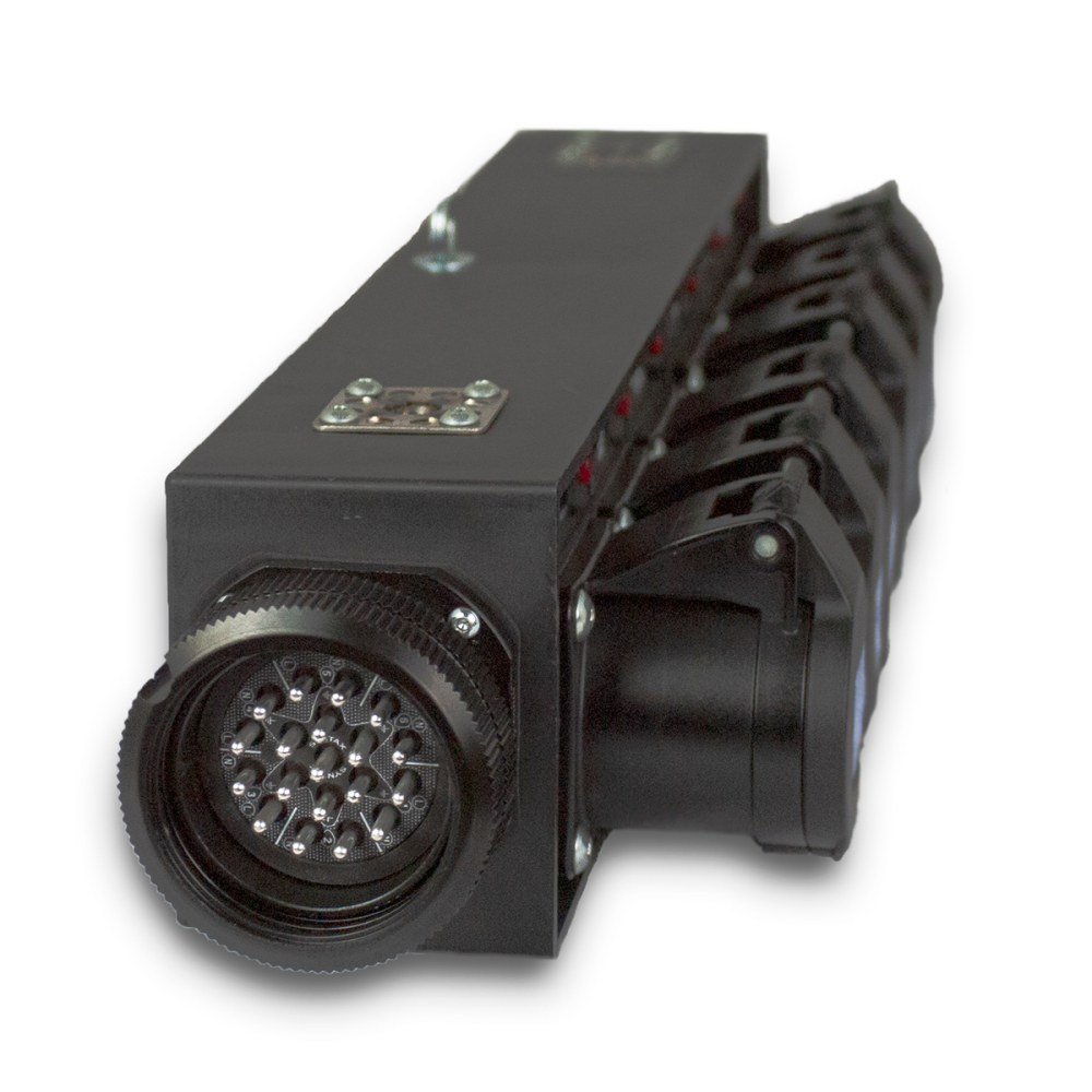 PowerBOX SOCAPEX BRICK With 6 x PCE Midnight Series 16A Panel Sockets M10 Fittings