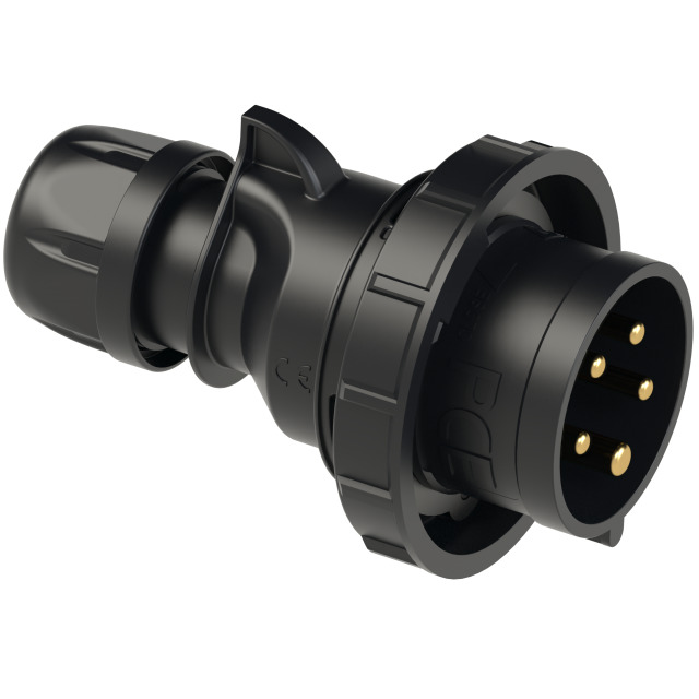 PCE Midnight Series (Black) Trailing Commando Plug 16A 3P+N+E 415V IP67 0152-6x