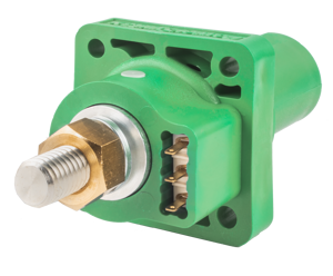 PowerSyntax Panel Drain 750A Chain Pilot Earth Green with Microswitch for Auxiliary Circuit