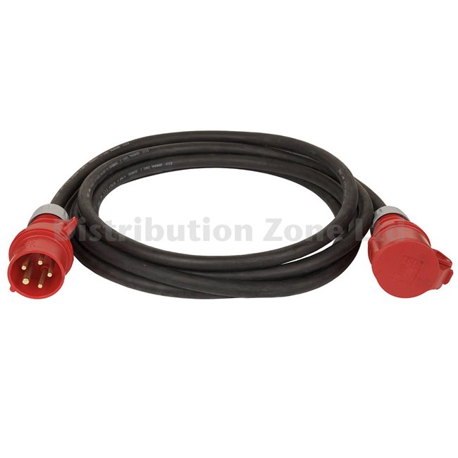 50 Metre H07RN-F 6mm² Rubber Cable with 32A 3P+N+E 400V Plug & Connector  IP44