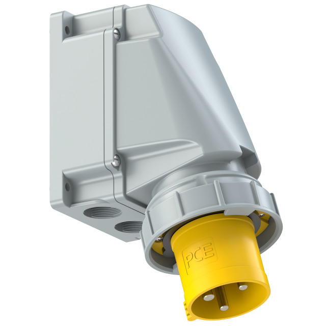 PCE Wall Mount Appliance Inlet 63A 2P+E 110V IP67 533-4
