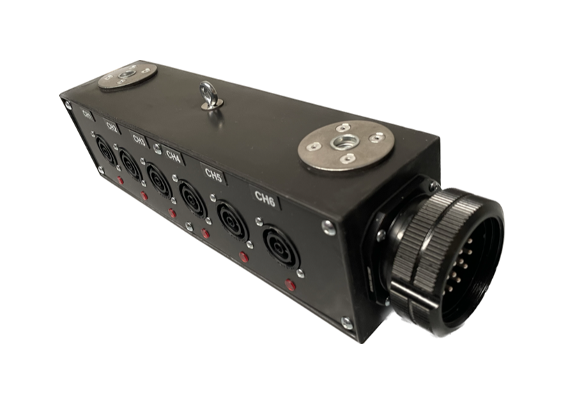 PowerBOX SOCAPEX BRICK With 6 x PowerCON True1 16A Panel Sockets (Loop Through) M10 fittings