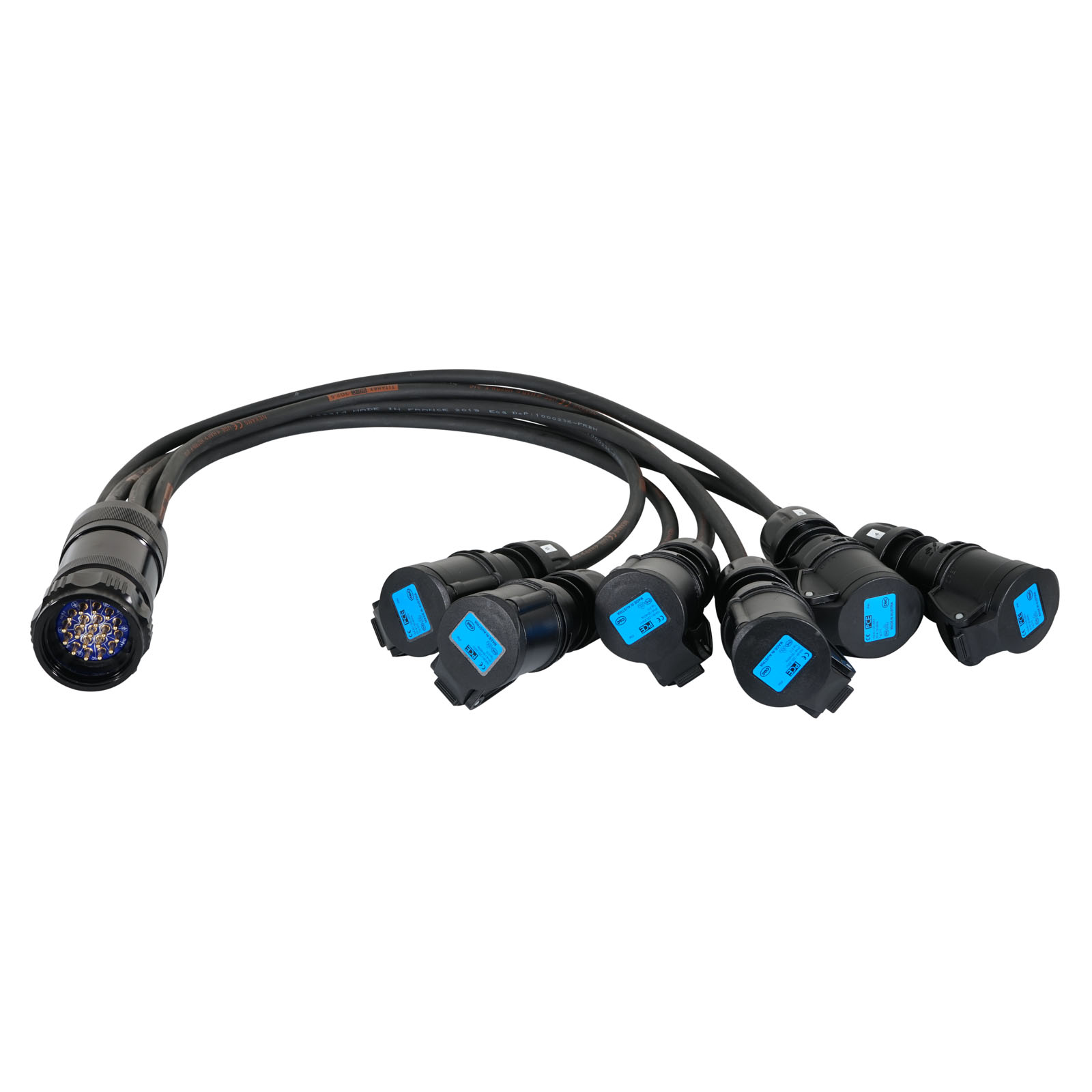 Showsafe Socapex Spider Splitter 19-Pin Male to 6 x 16A Female 2.5mm Fan-Out