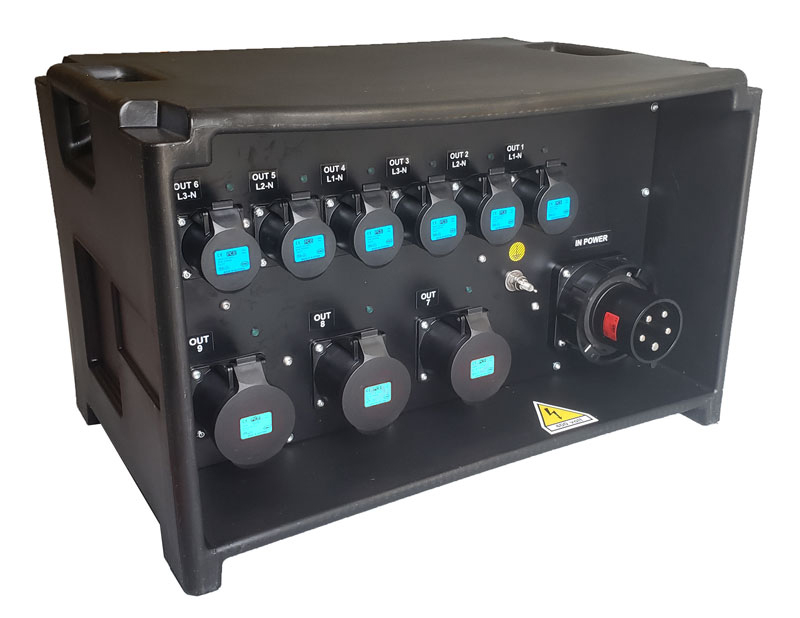PowerBOX 63A 3pH+N+E 400V to  6 x 16A 1pH+N+E + 3 x 32A 1pH+N+E 230V + 9 x RCBO's