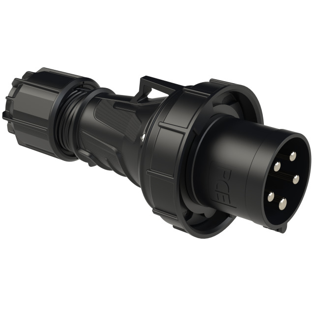 20 Metre H07RN-F 35mm² Rubber Cable with 125A 3P+N+E 400V Plug & Connector IP67 (Midnight Series)